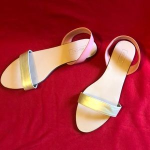 Forever 21 gold and pink play sandals